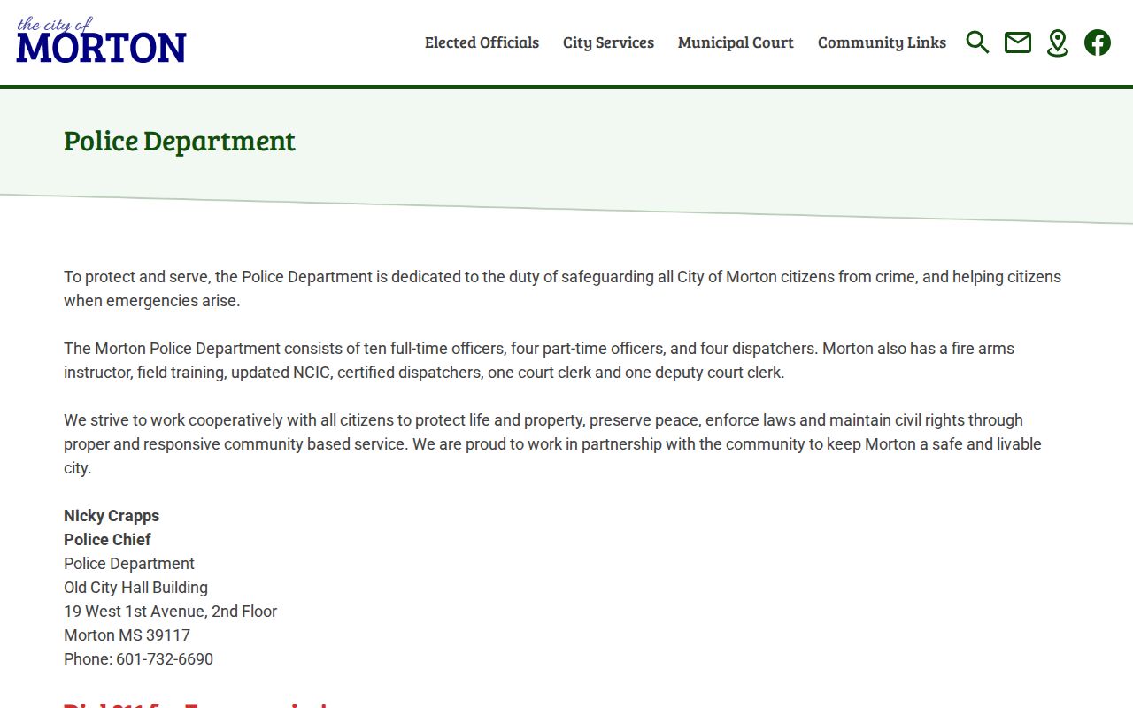 Morton Police Department arrest record contact source