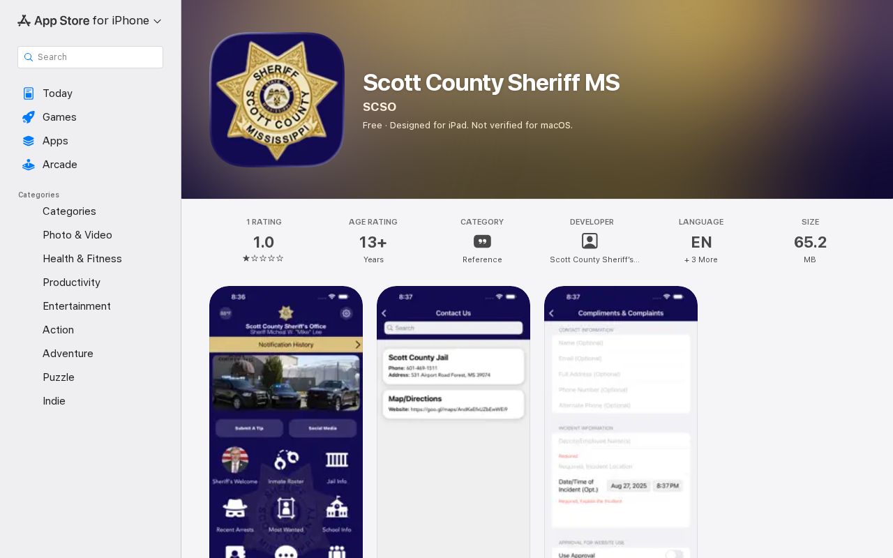 Scott County Sheriff wanted records app source