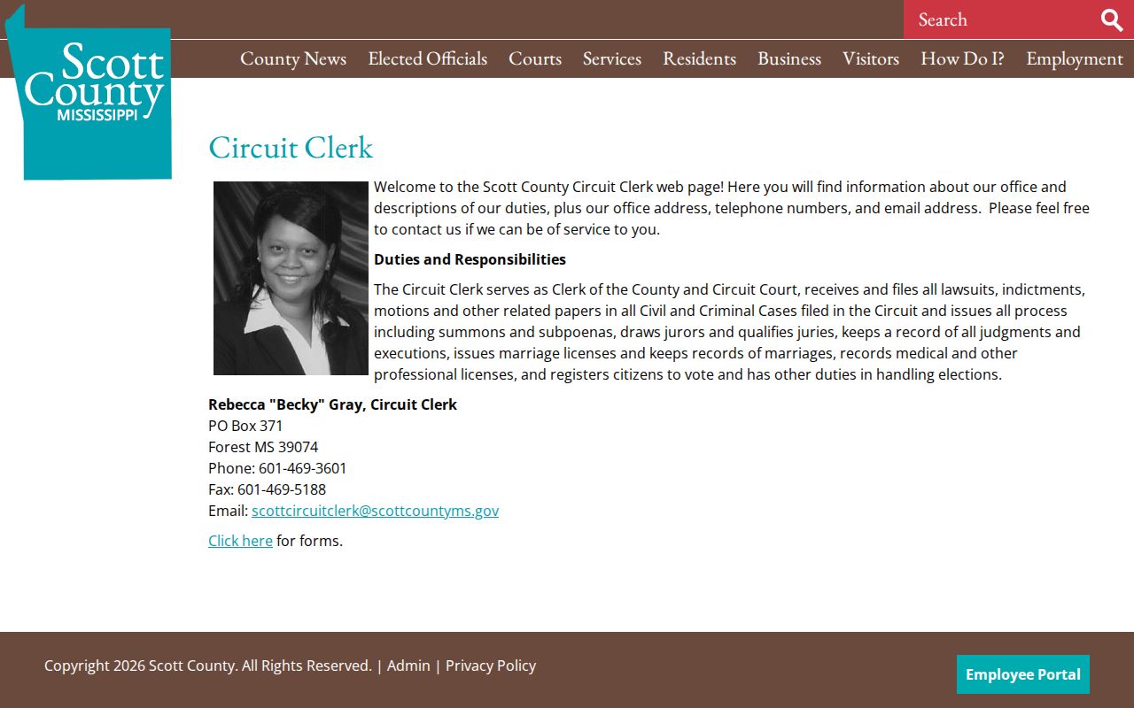 Scott County booking record public request form
